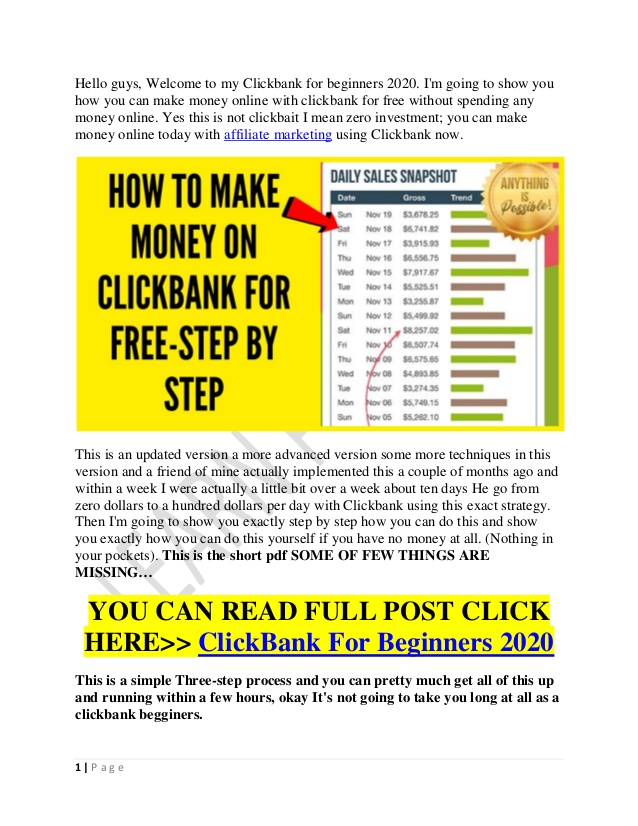 How to make money from Clickbank quickly for free